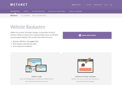 
                            5. Website Baukasten | METANET - Web. Mail. Server.