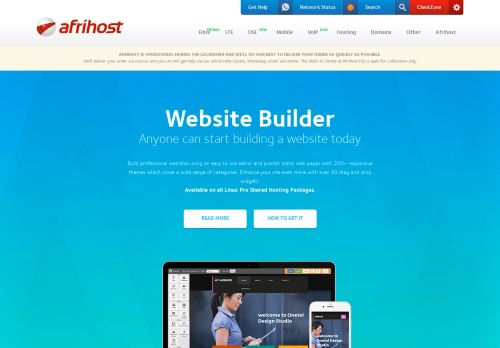 
                            7. Website Builder - Afrihost