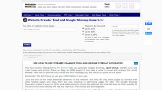 
                            3. Website Crawler Tool and Google Sitemap Generator - Tools Beta