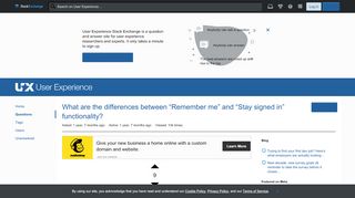 
                            3. website design - What are the differences between “Remember me ...