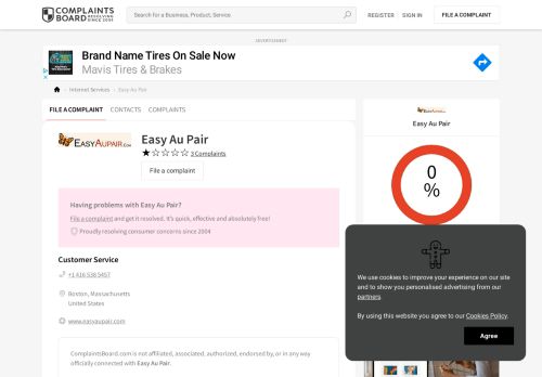 
                            13. Website easyaupair.com Complaints & Reviews - Complaints Board