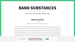 
                            6. WEBSITE: Gnoosic – Band Substances
