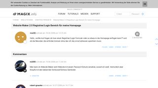 
                            10. Website Maker 2.0 Registrier/Login Bereich für meine Homepage ...