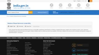 
                            7. Website of Bharat Electronics Limited (BEL) | National Portal of India