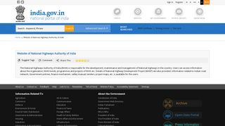 
                            3. Website of National Highways Authority of India | National Portal of India