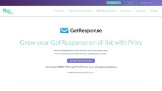 
                            9. Website Popups and Landing Pages for GetResponse — Privy