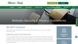 
                            12. Website Security & Privacy Statements | Alliance Bank | Sulphur ...