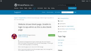 
                            4. Website shows blank page. Unable to login to wp-admin as this is ...