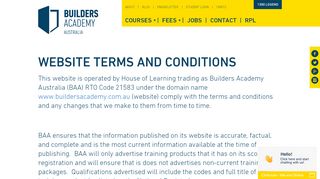 
                            10. Website Terms and Conditions - Builders Academy