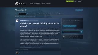 
                            7. Website to Steam? Existing account to steam? :: PlanetSide 2 General ...