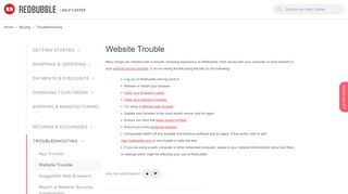 
                            2. Website Trouble – Redbubble