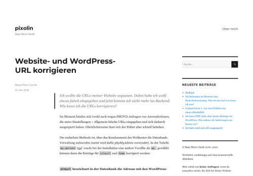
                            13. Website- und WordPress-URL korrigieren | pixolin