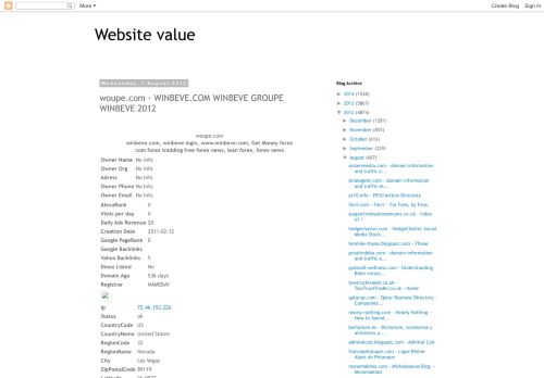 
                            11. Website value: woupe.com - WINBEVE.COM WINBEVE GROUPE ...