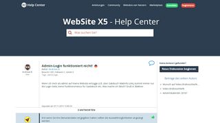 
                            12. WebSite X5 Help Center - Admin-Login funktioniert nicht!