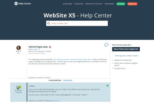 
                            8. WebSite X5 Help Center - Admin/login.php
