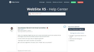 
                            6. WebSite X5 Help Center - Geschützter Bereich mit Email anmelden