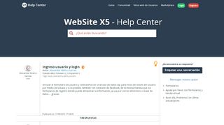
                            2. WebSite X5 Help Center - Ingreso usuario y login