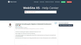 
                            13. WebSite X5 Help Center - LOGIN bei Verwaltung der Objekte in ...