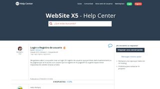 
                            7. WebSite X5 Help Center - Login o Registro de usuario