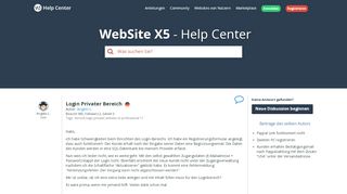 
                            2. WebSite X5 Help Center - Login Privater Bereich