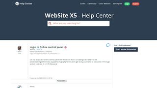 
                            3. WebSite X5 Help Center - Login to Online control panel