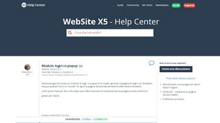 
                            12. WebSite X5 Help Center - Modulo login in popup