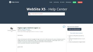 
                            5. WebSite X5 Help Center - Pagina Login e bottone Logout