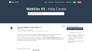 
                            5. WebSite X5 Help Center - Quitar la página de login/registro