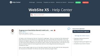 
                            2. WebSite X5 Help Center - Zugang zum Geschütze Bereich sieht sch ...