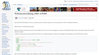 
                            4. Websiteentwicklung: PHP: $ POST – Wikibooks, Sammlung freier Lehr ...