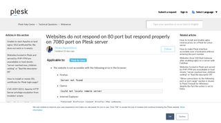 
                            10. Websites do not respond on 80 port but respond properly on 7080 port ...