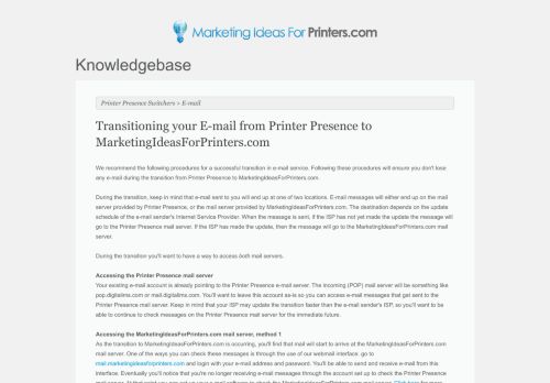 
                            4. Websites For Printers: Transitioning your E-mail from Printer Presence ...