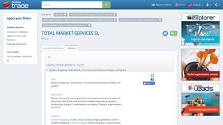 
                            8. Websites of TOTAL MARKET SERVICES SL | Trade Nosis