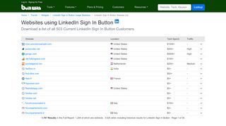
                            9. Websites using LinkedIn Sign In Button - BuiltWith Trends