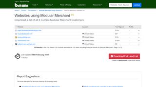 
                            4. Websites using Modular Merchant - BuiltWith Trends