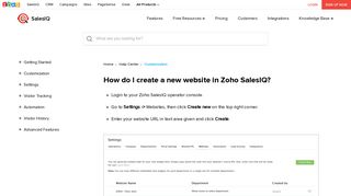 
                            10. Websites - Zoho SalesIQ