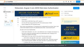 
                            3. Websocket, Angular 2 and JSON Web token Authentication - Stack ...