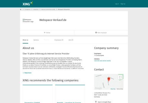 
                            3. Webspace-Verkauf.de als Arbeitgeber | XING Unternehmen