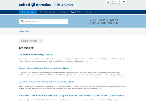 
                            10. Webspace & Webseiten | united-domains Hilfe