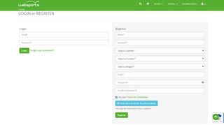 
                            2. WebSports.co.za - Login or Register