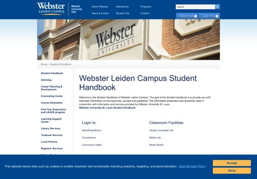 
                            7. Webster Leiden Campus Student Handbook | Webster University Leiden