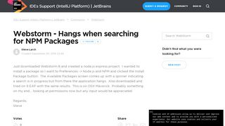 
                            8. Webstorm - Hangs when searching for NPM Packages – IDEs Support ...