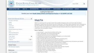 
                            7. WebTA - Deputy Commandant for Mission Support - Coast Guard