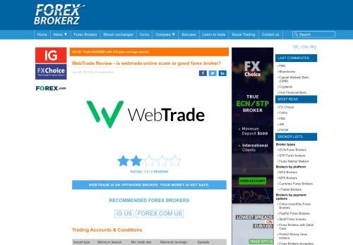 
                            5. WebTrade Review - is webtrade.online scam or good forex broker?