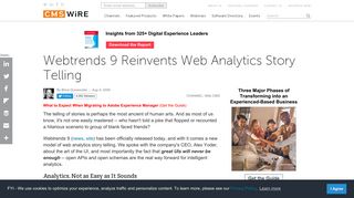 
                            5. Webtrends 9 Reinvents Web Analytics Story Telling - CMSWire