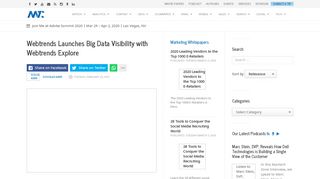 
                            11. Webtrends Launches Big Data Visibility with Webtrends Explore ...