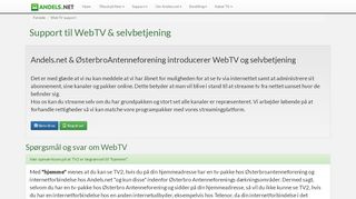
                            13. WebTV support - Andels.net - Lynhurtigt billigt fiberinternet i københavn