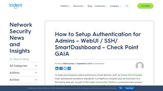
                            11. WebUI / SSH/ SmartDashboard – Check Point GAIA - Indeni