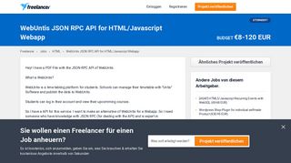 
                            7. WebUntis JSON RPC API for HTML/Javascript Webapp - Freelancer.de