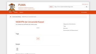 
                            11. WEBVPN der Universität Kassel | PUMA